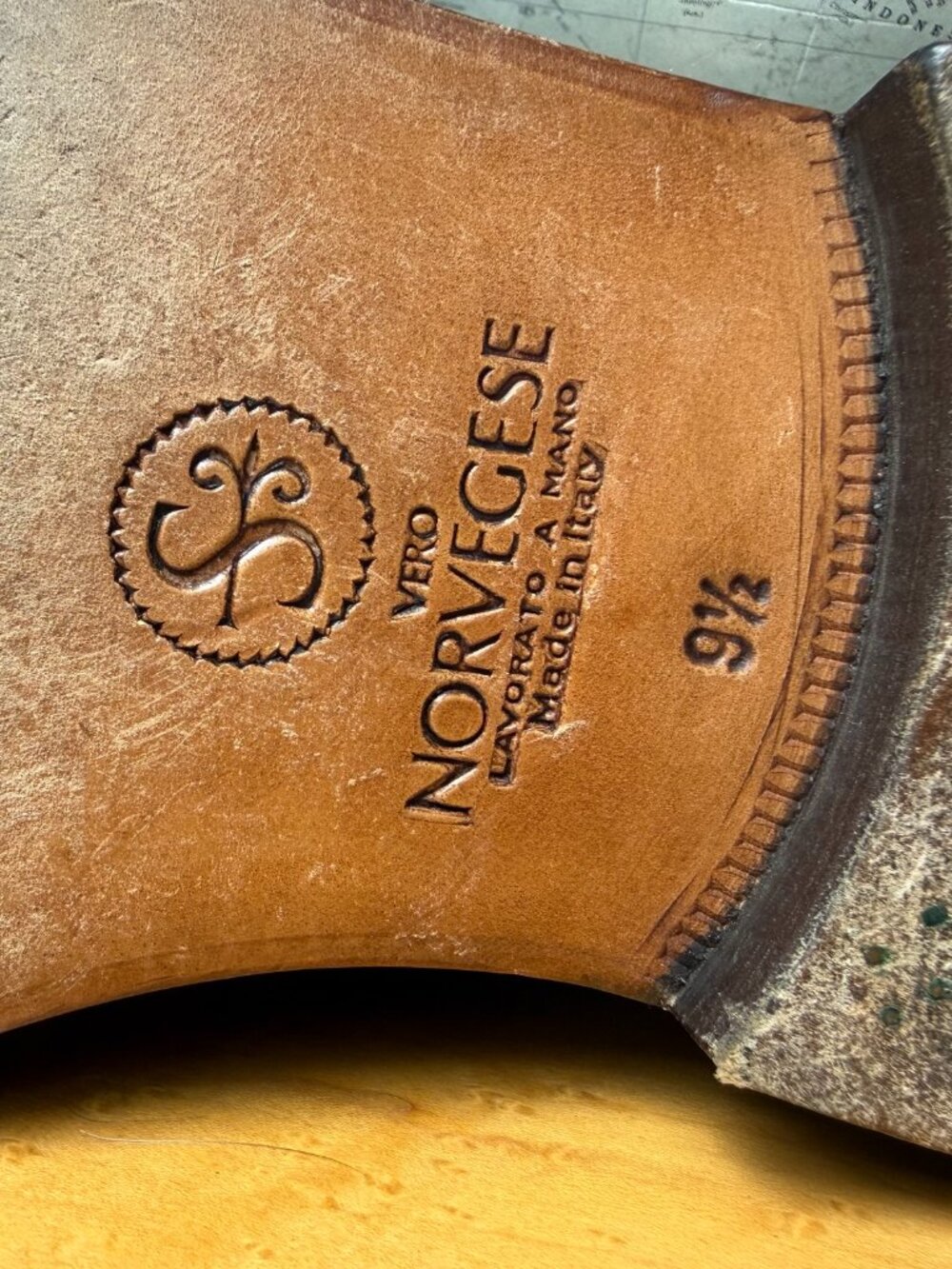 StefanoBi (for Domenico Vacca) Men's Italian Men's Shoes, Size 9.5, Cognac color - Picture 9 of 14